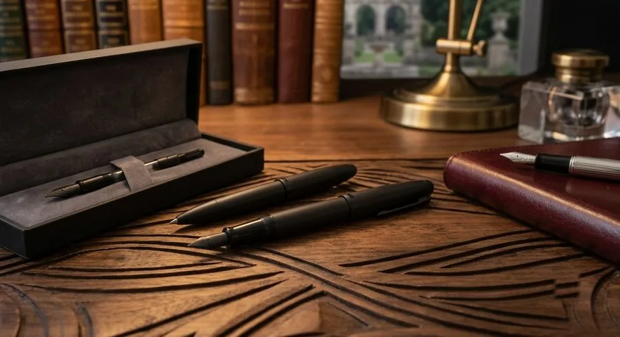 Matte black PVD coated pen set